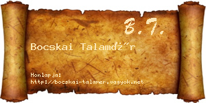 Bocskai Talamér névjegykártya